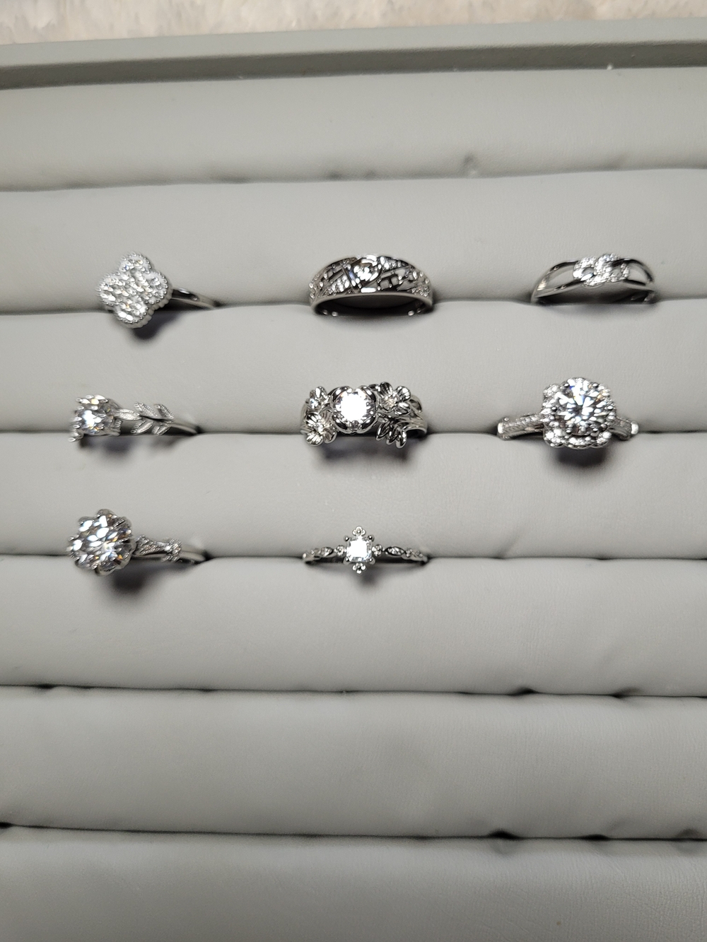 8 Moissanite Silver Plating-All Size 9
